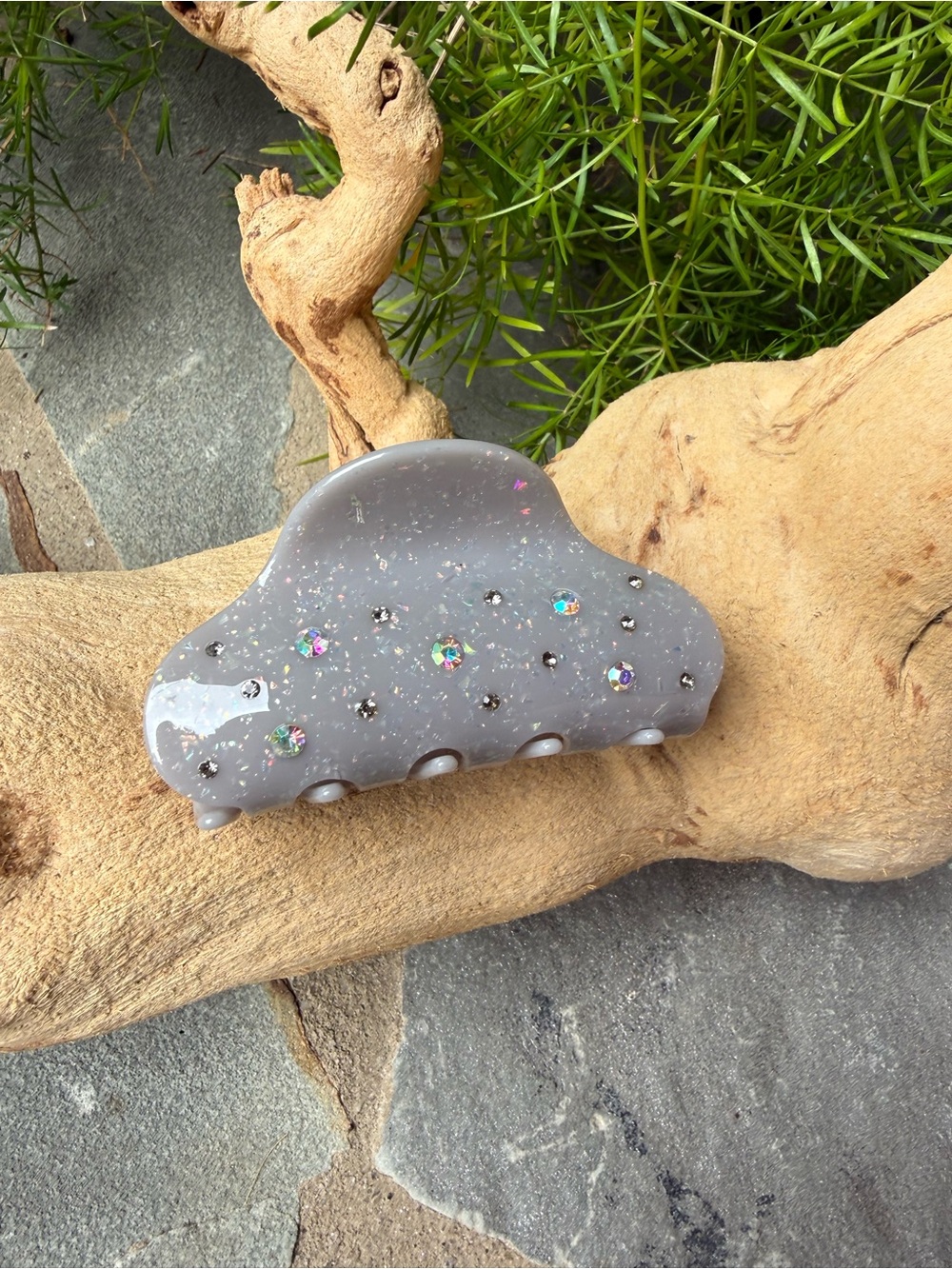 New🌟Anthropologie-Sparkling Gray Cloud Hair Clip